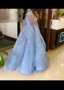 Embroidered Desginer Gown With Free Gold Nose Pin