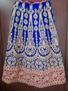 Royal Blue Embroidered Lehenga only