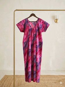 Vibrant Pink &amp; Purple Bandhani Maxi Dress