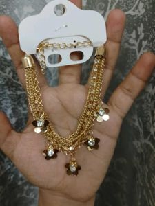 Floral Charm Gold Bracelet