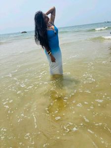 Stunning Blue Ombre Midi Dress
