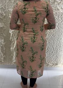 Peach Floral Print Kurta