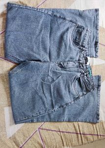 Stylish Acid Wash Wide Leg Jeans