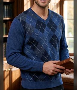 Classic Argyle Knit Sweater