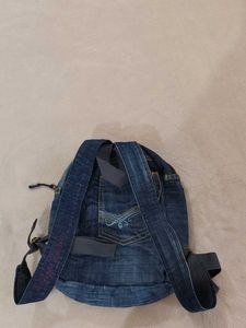 Denim Backpack with Captain America Patch