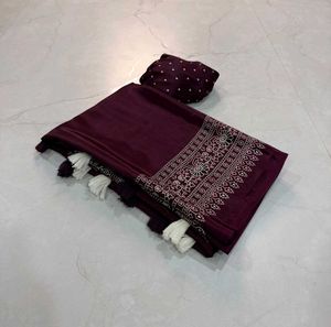 FESTIVAL 🧧 🪔 SELL Elegant Maroon Silk Saree with