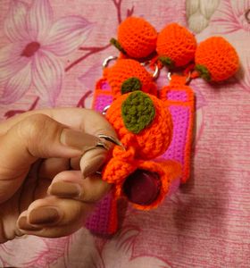 Crochet Orange lipbalm holder 🍊
