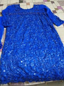 Blue Embellished Occasion Dress