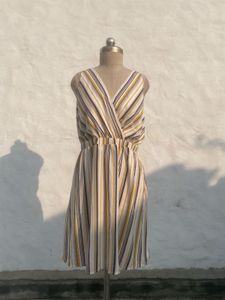 Chic Striped Wrap Dress
