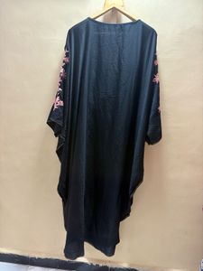 Black Embroidered Kaftan Gown