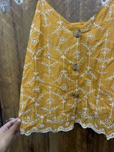 Mustard Yellow Eyelet Cami Top(Brand new)