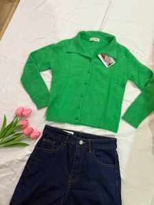 Vibrant Green Knit Sweater