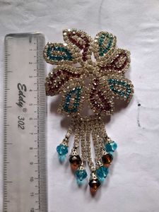 Rhinestone Flower hair pin with Dangles