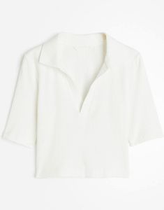 H&M Ribbed Collared Crop Top