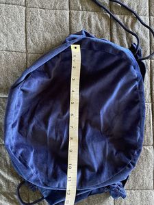 Navy Velvet Drawstring Bag