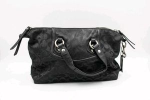 Coach Black Monogram Satchel Handbag