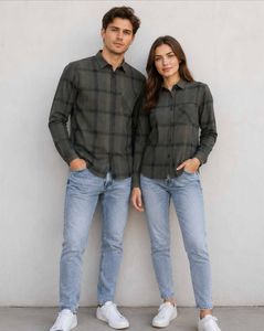 premium Olive Green Casual checked Shirt