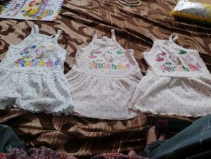 3 Combo frocks of baby girl and two skirts
