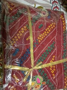Embroidered Maroon Bandhani dupatta