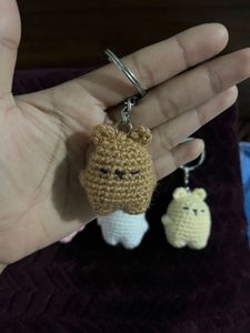 Crochet Handmade Amigurumi Bear Keychain