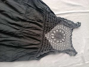 Boho Tiered Maxi Dress with Crochet Detail