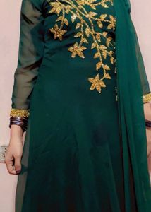 Elegant Emerald Green frock Set