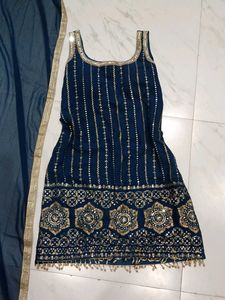 Radiant Mirror &amp; Sequin Heavy Work Sharara Set💙