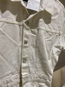ZARA White Denim Romper/Playsuit