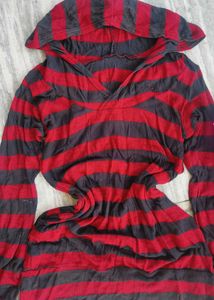 Striped Hooded Top,has little bit flaw as shown