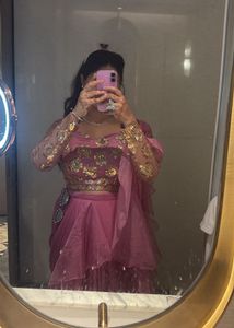 Pink designer customized lehanga style saree ❤️‍🔥
