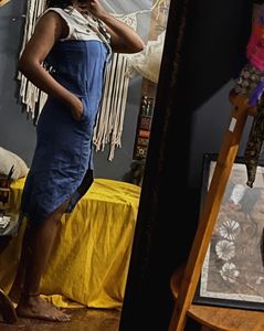 DNMX Denim Blue And White Dress