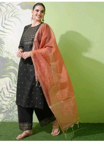 vishudh Black Printed Kurta Set