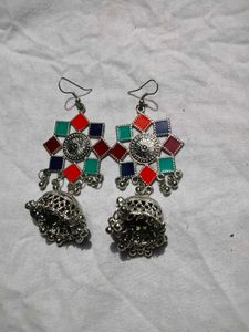 Boho Multicolor Jhumka Earrings