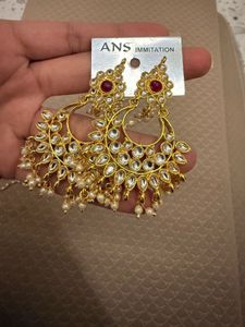 Exquisite Kundan &amp; Pearl Maang Tikka Set