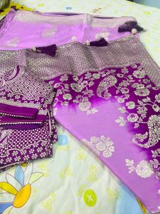 Beautiful Banarasi sari with blouse