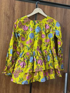 Vibrant Floral Tiered Kurta