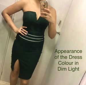 Emerald Green V-Neck Bodycon Dress