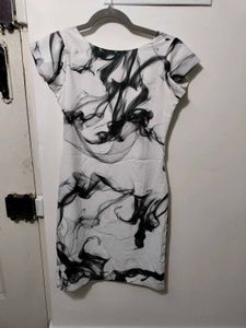 Monochrome Liquid Print Dress