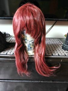 scarlet deep Red maroon Wig - Long Wavy cosplay