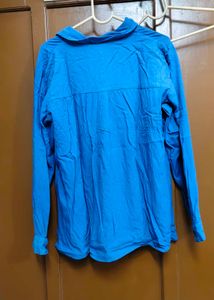Vibrant Blue Button-Up Shirt