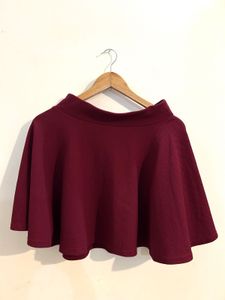 Maroon flared mini Skirt
