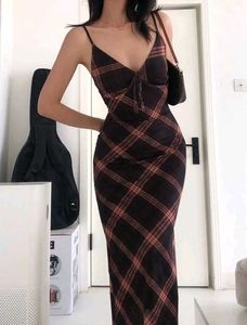 newme Chic Plaid Maxi Dress