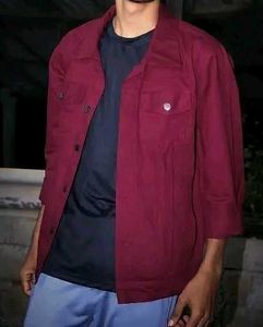 Maroon Denim Jacket