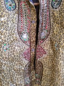 Cute Shervani With Embroidery And Bottom