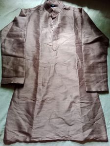 Men's Brown Silk Kurta