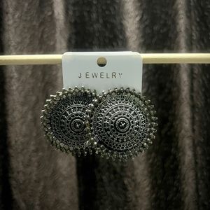 3 pair Silver Tone Drop Earrings