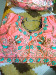 Elegant Embroidered Silk lengha