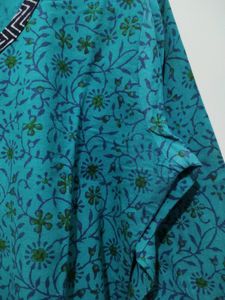 Green Floral Leaf Print Kurta