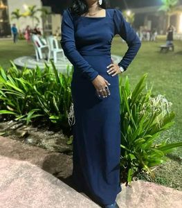 Elegant Navy Dress with Bow Detail