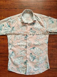 Men's Short Sleeve Leaf Print Shirt